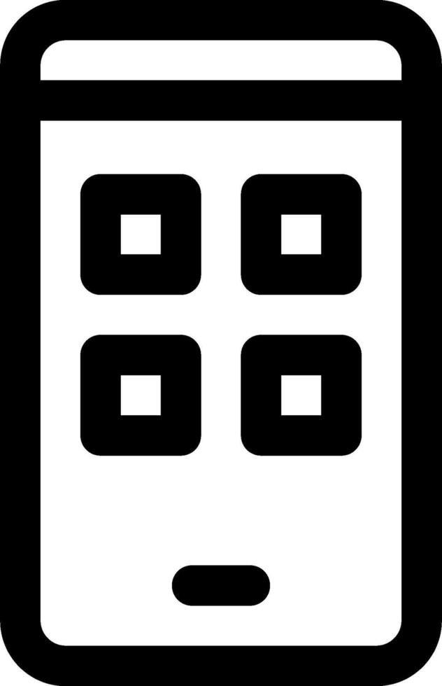 A black and white icon of a phone vector