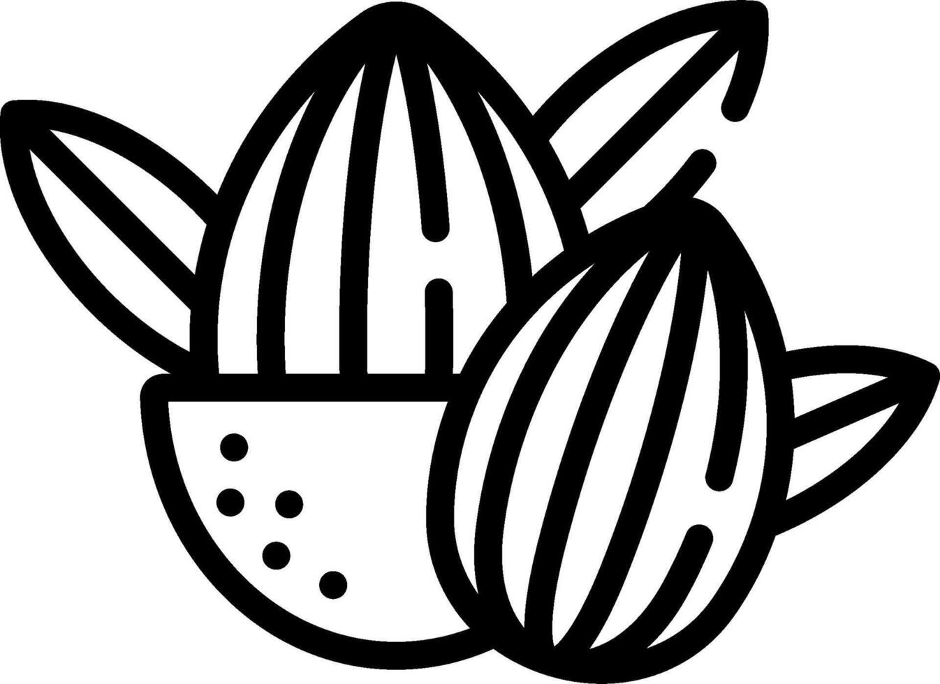Almond fruit icon illustration vector