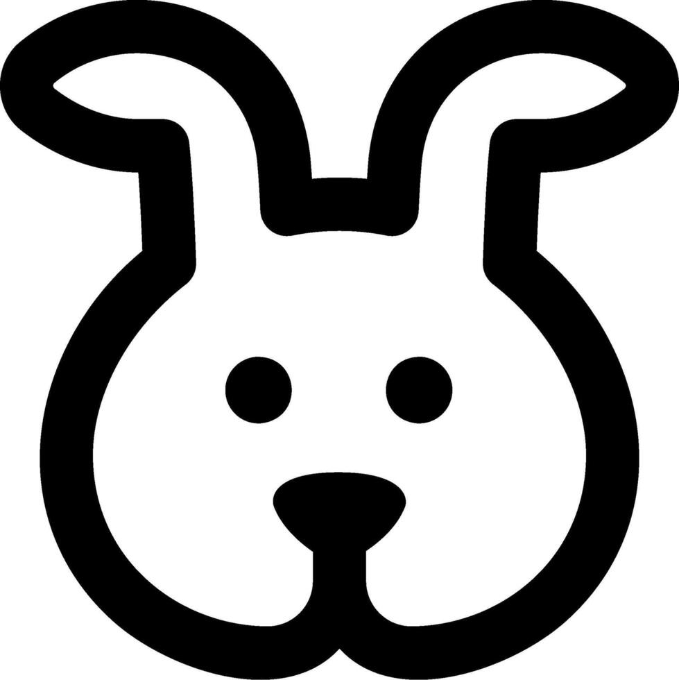 A black and white bunny head icon vector