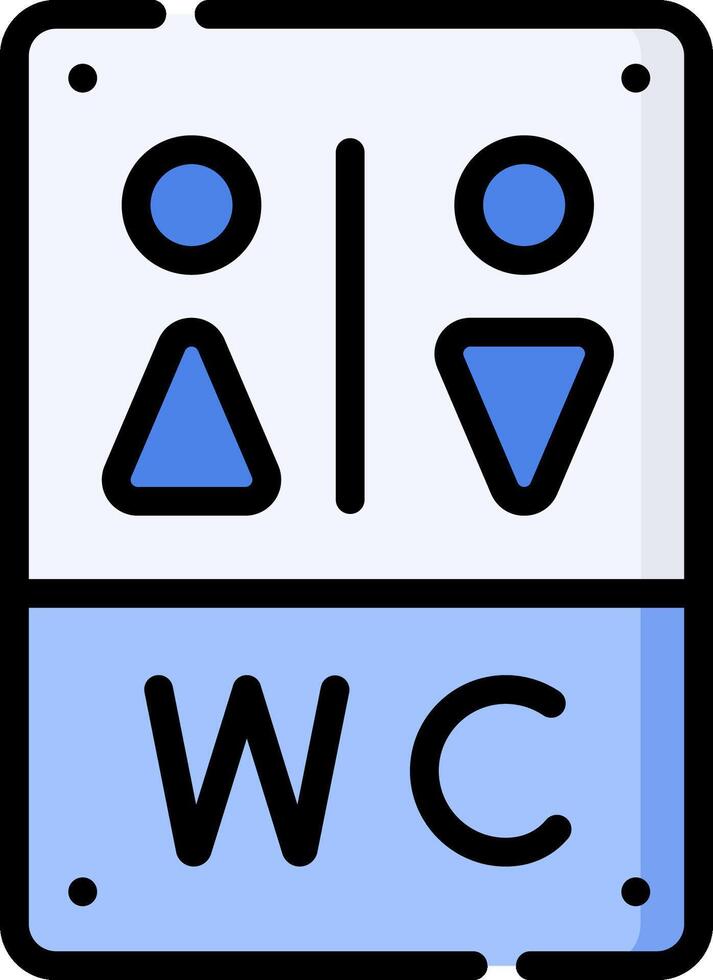 A bathroom sign with two people in it vector