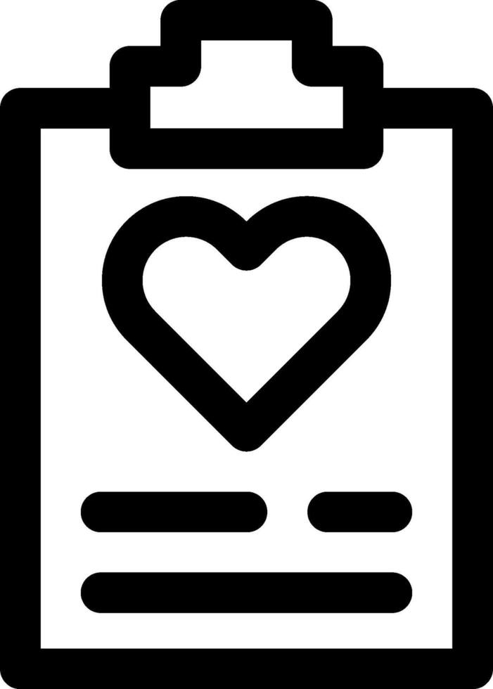 A heart icon on a clipboard vector