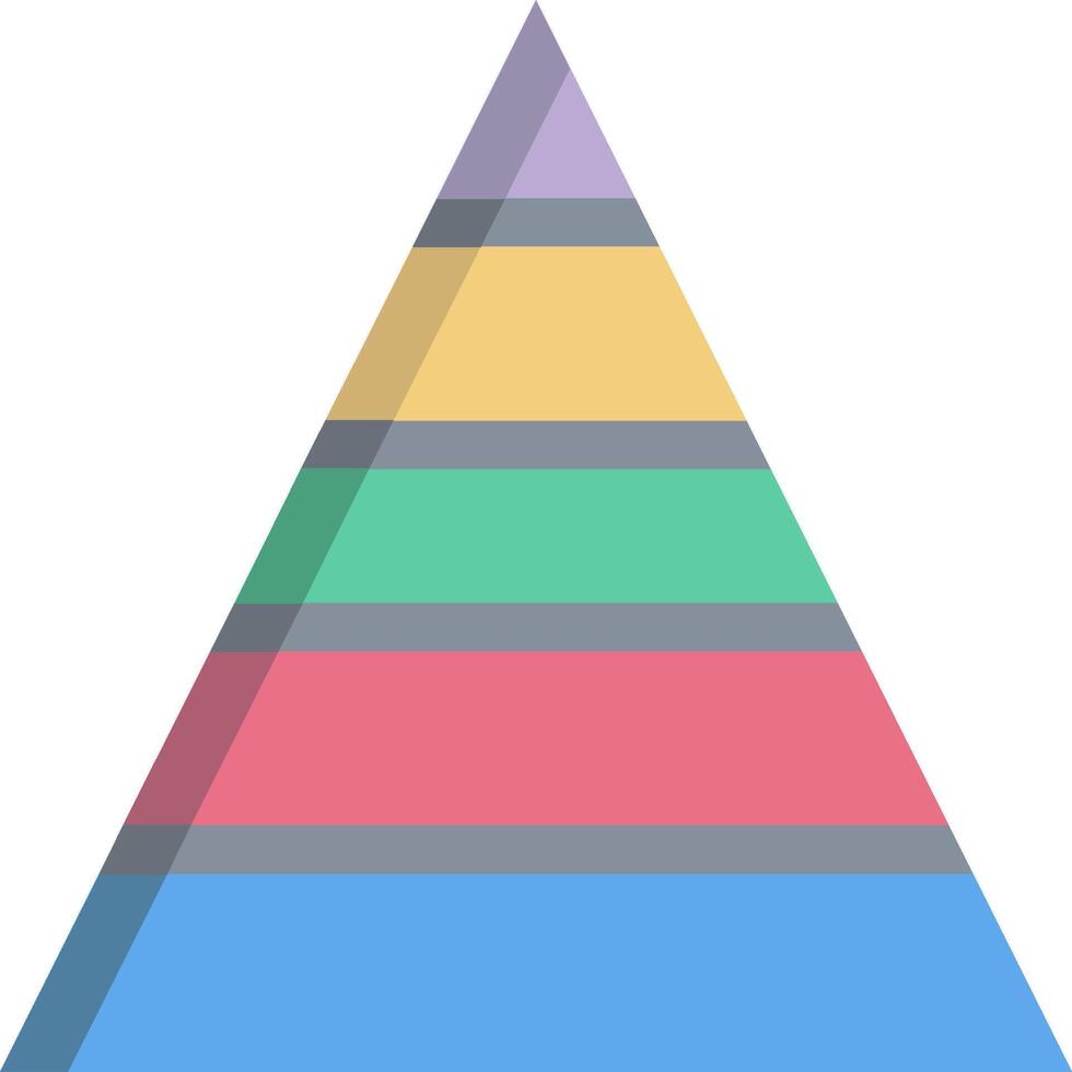 The pyramid of power, a pyramid with different colors vector