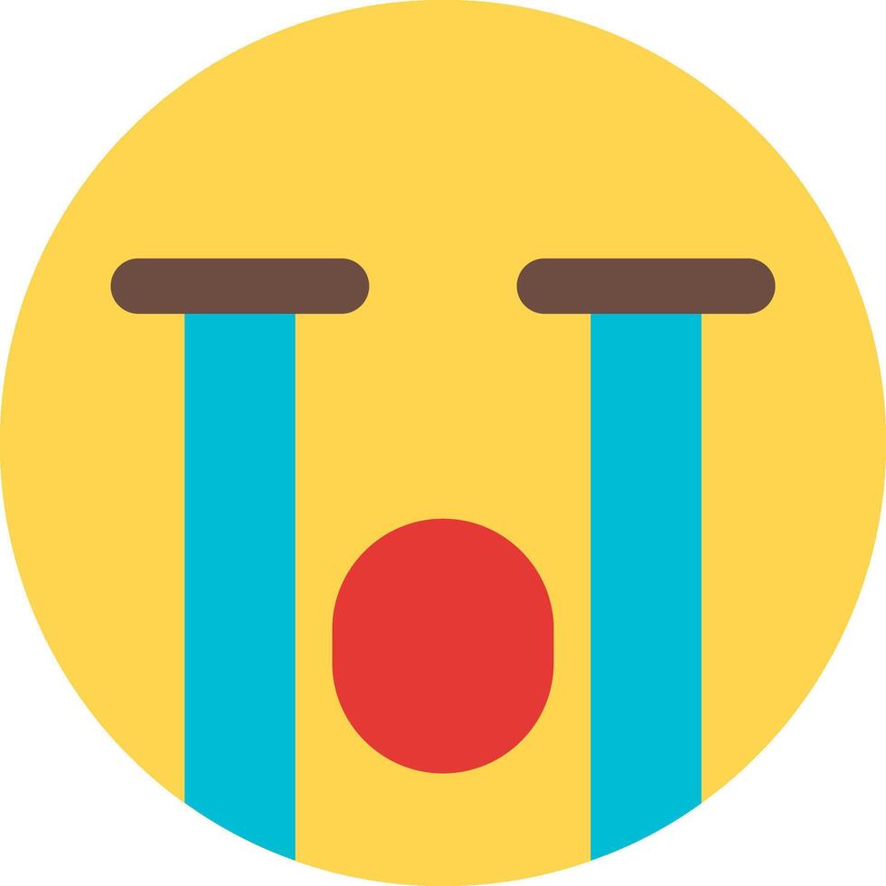 A yellow emoticion with a red nose and blue eyes vector