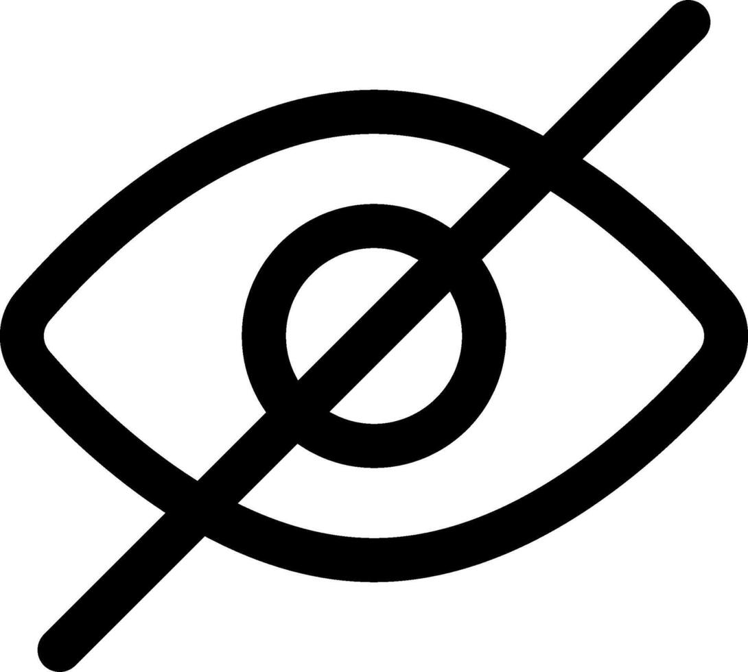 An eye icon with a cross through it vector