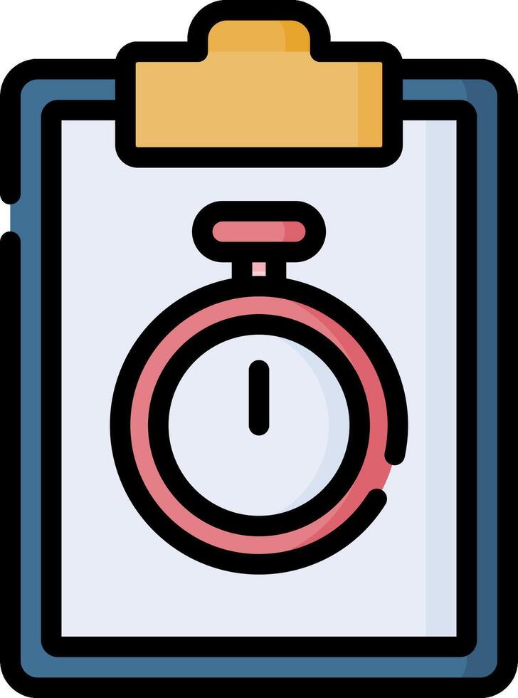 Clipboard with stopwatch icon vector