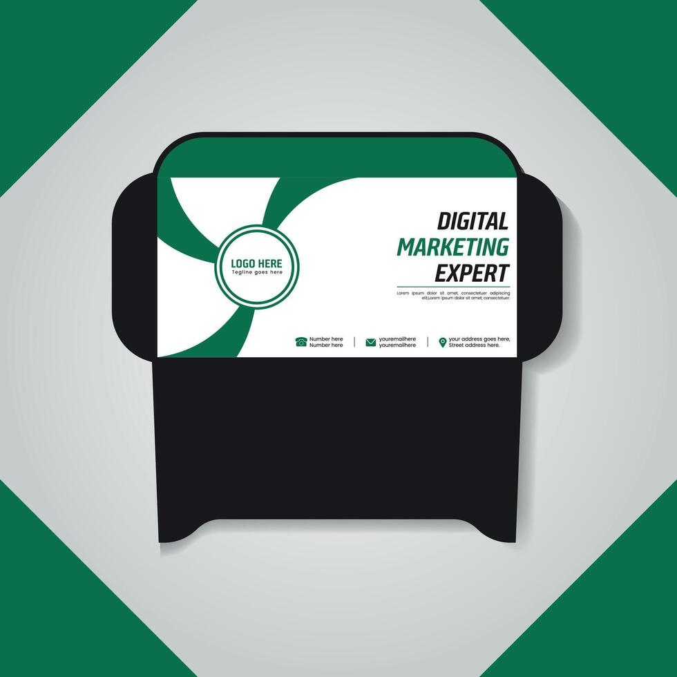 Printable and Stylish Corporate Envelope Template vector