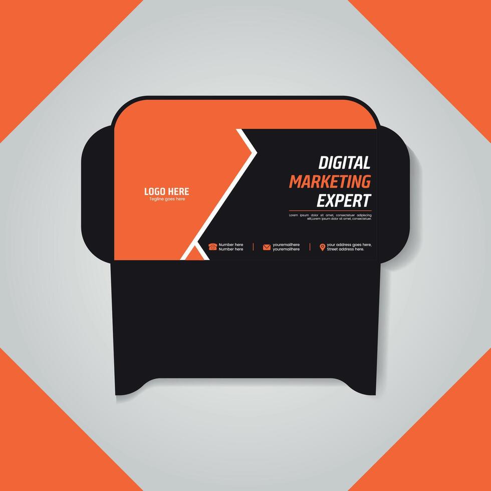 Printable and Professional with Modern Minimalist Envelope Design vector
