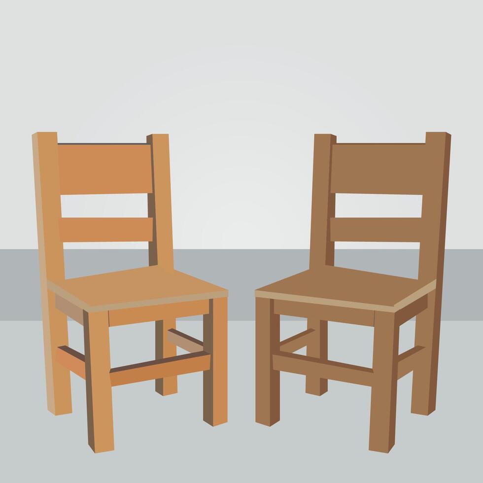 Modern and clean Style Wooden Chair on White Background vector