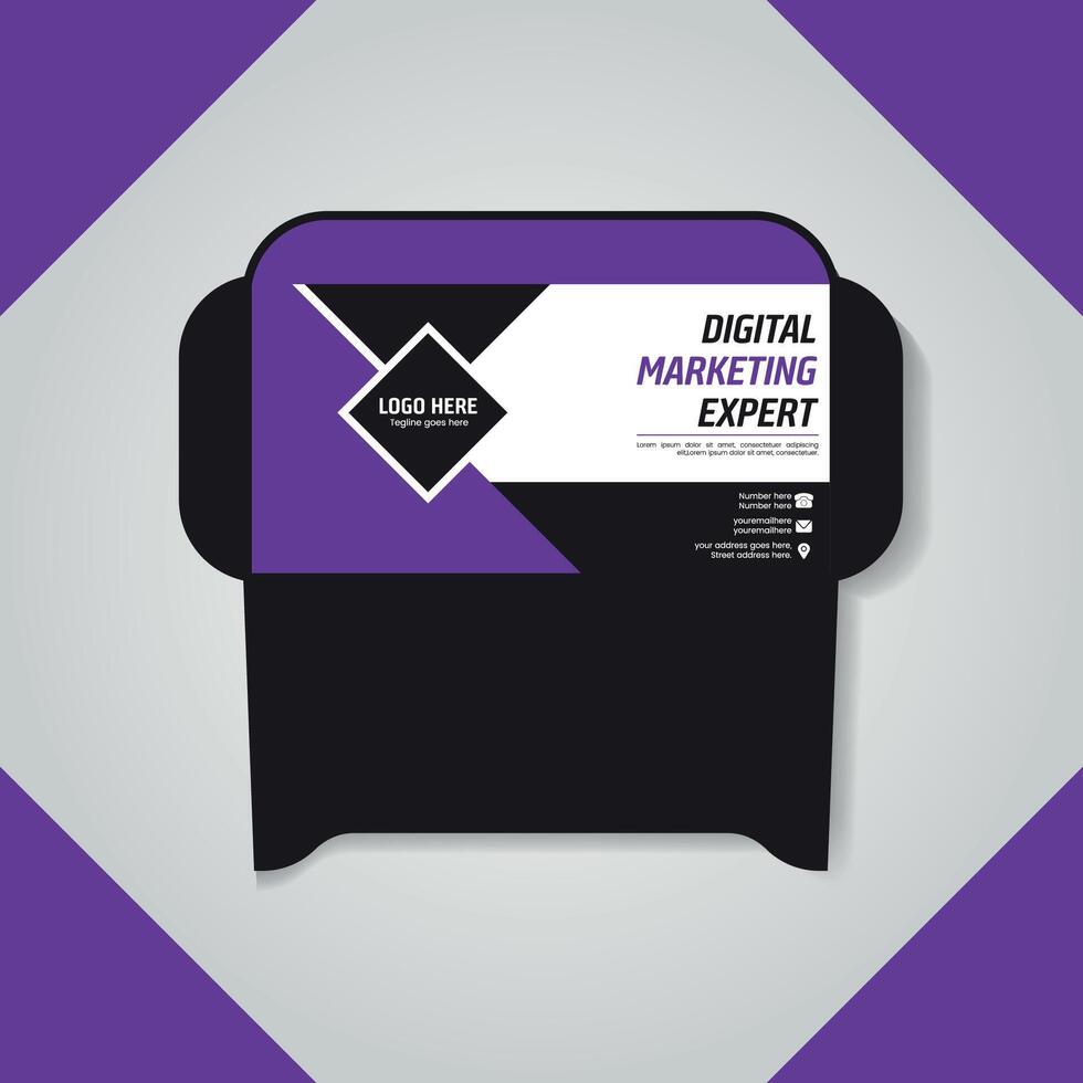 Printable Dynamic and Modern Envelope Design vector