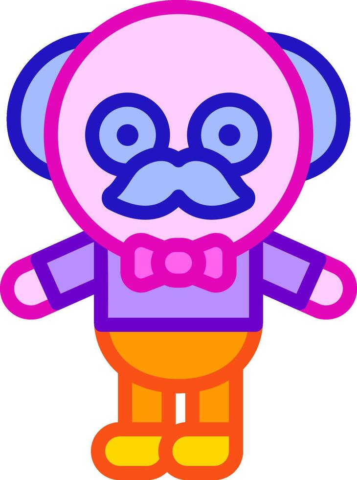 A cartoon monkey with a mustache and bow tie vector