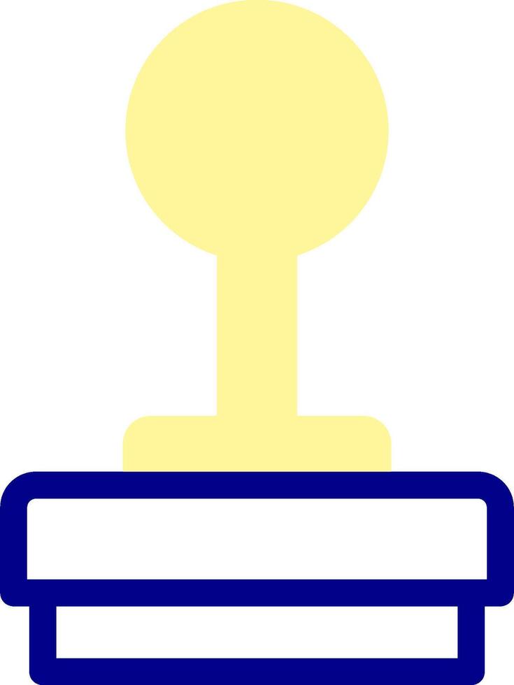 A stamp with a yellow and blue outline vector