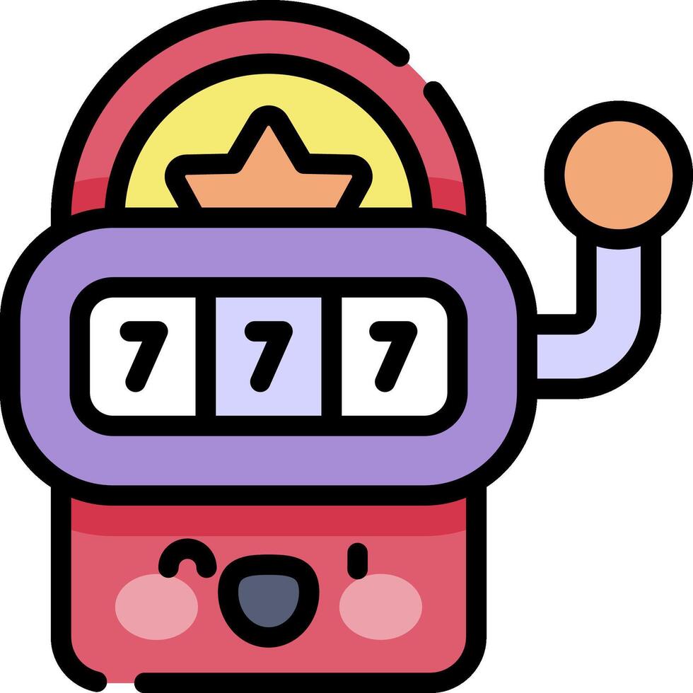 A cartoon slot machine with a smiley face vector