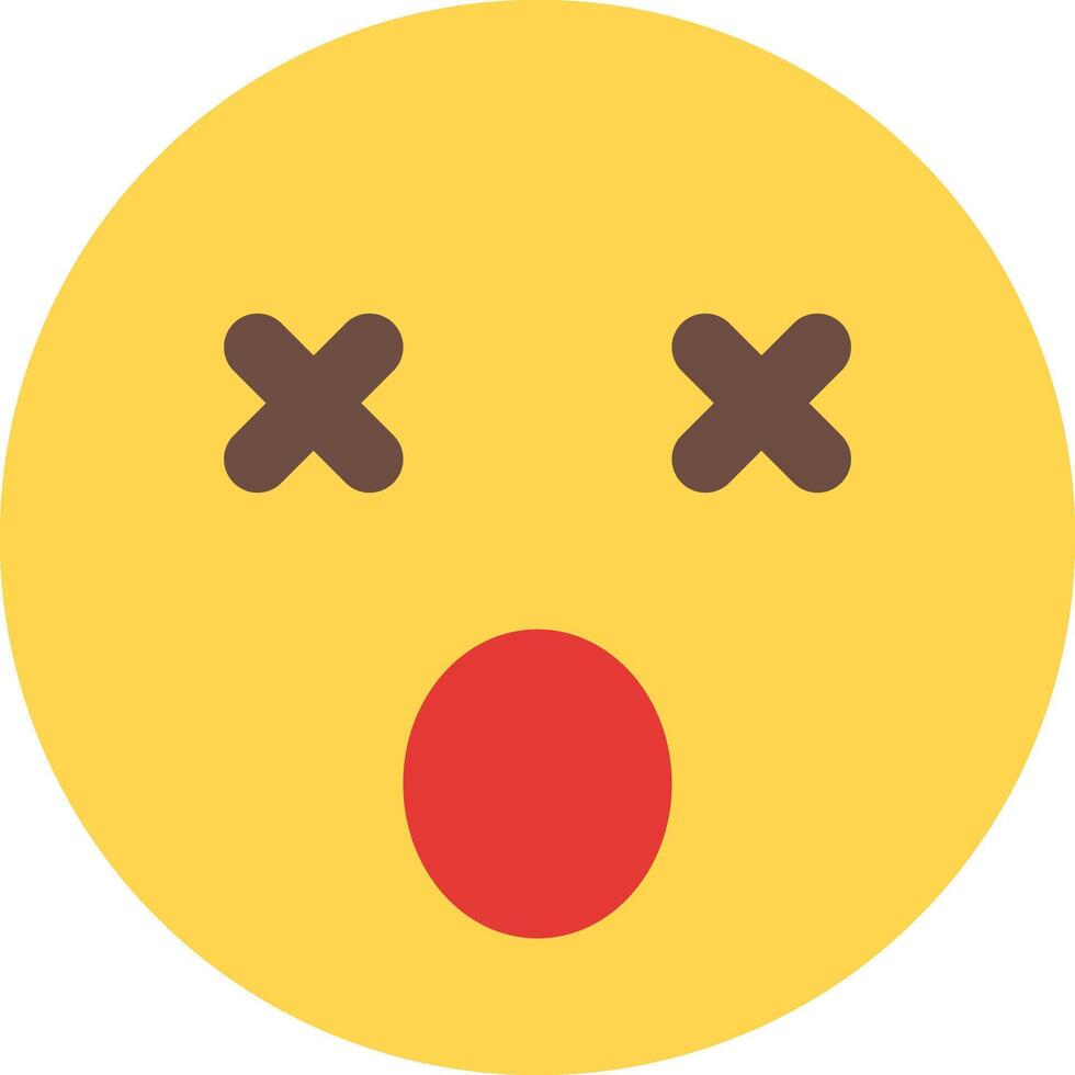A yellow emoticion with two red eyes vector
