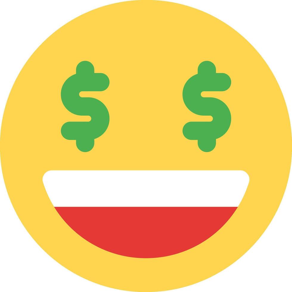 A smiley face with dollar signs on it vector