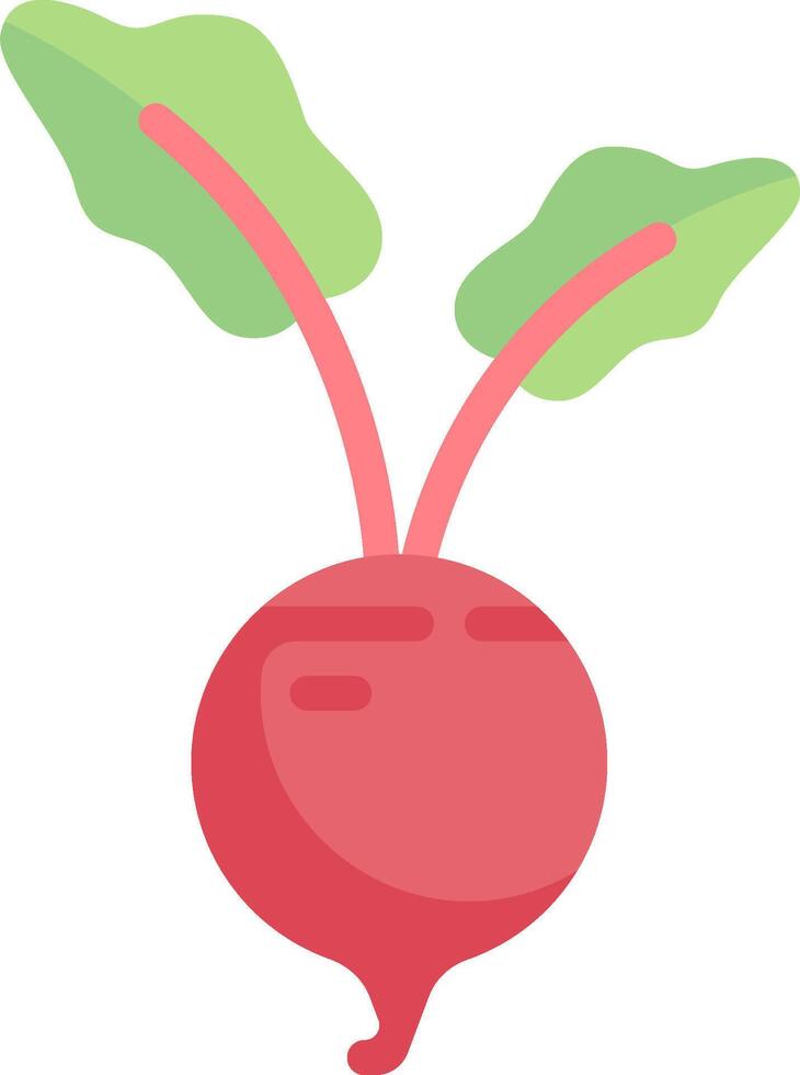 A red beet with green leaves on it vector