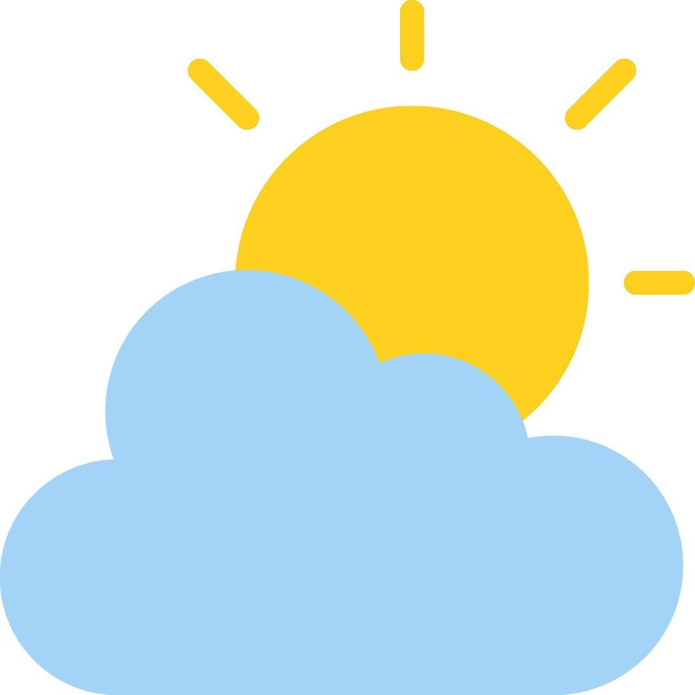 A sun and cloud with a yellow sun vector
