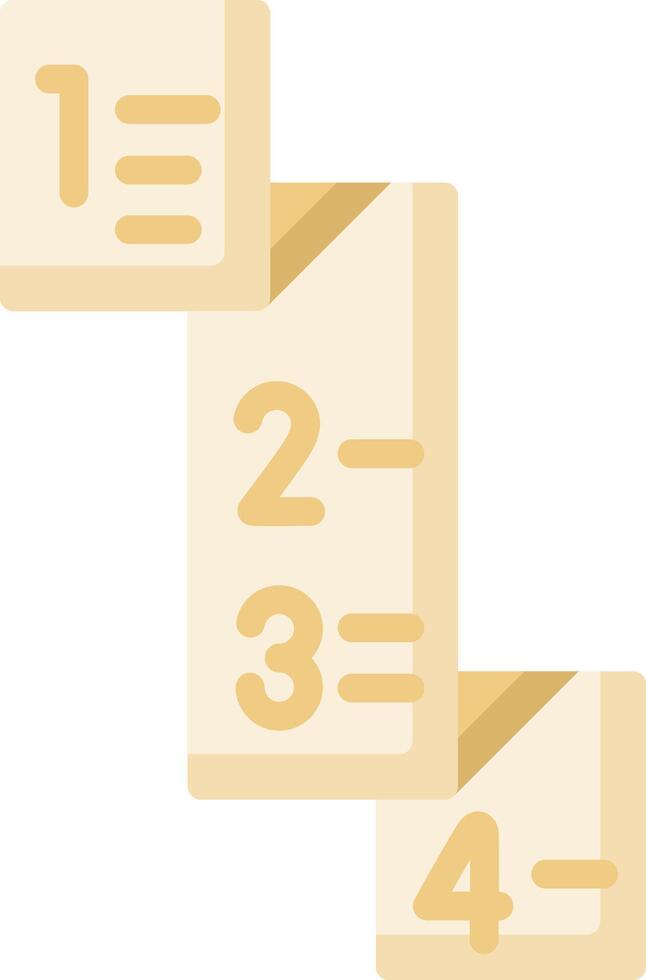 A paper with numbers on it vector