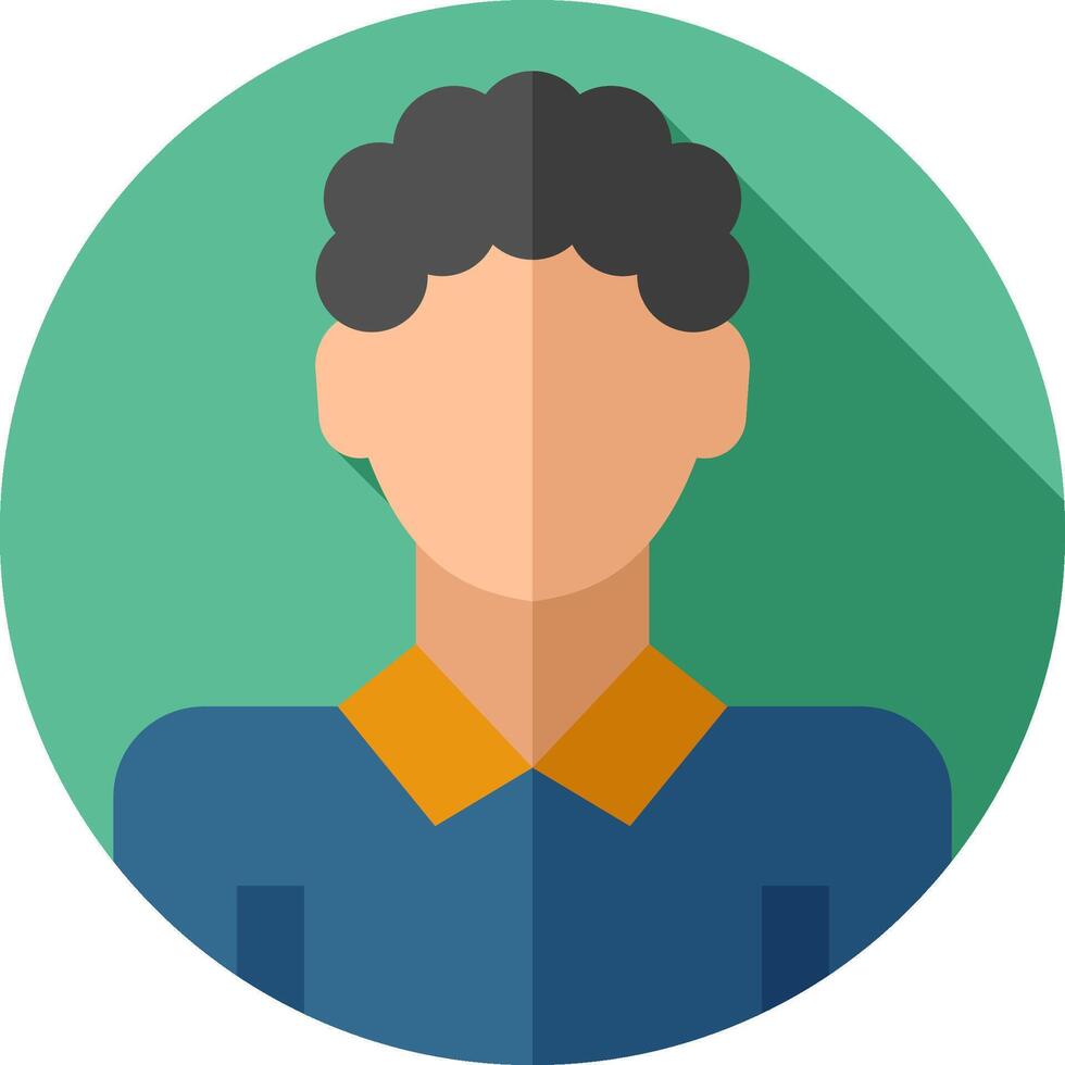 A flat icon of a man with a long shadow vector