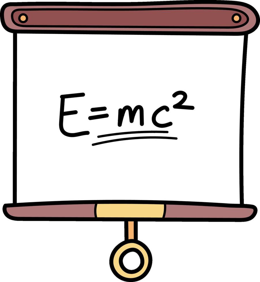 A whiteboard with the equation e mc2 vector