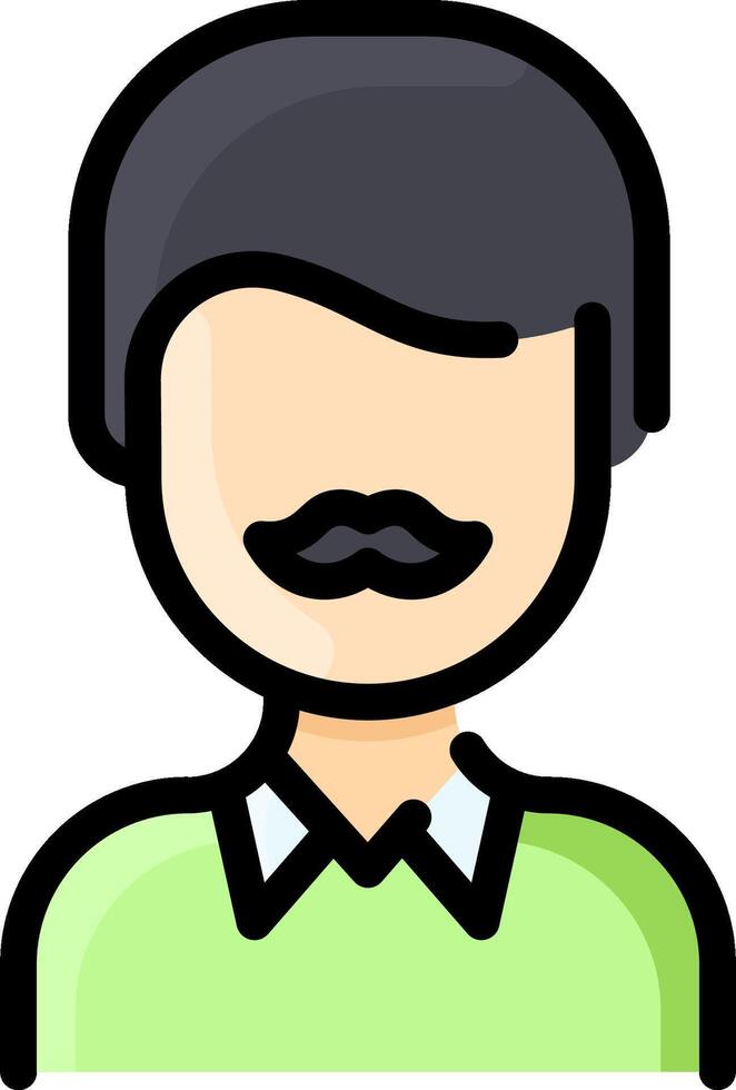 A man with a moustache and a green shirt vector