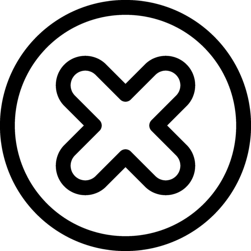 An x symbol in a circle on a white background vector