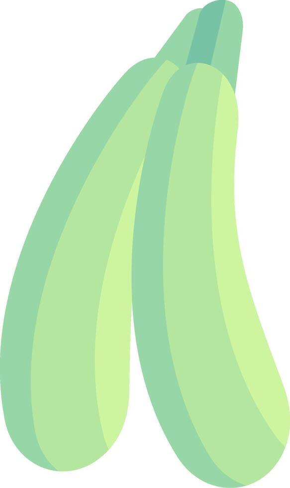 Two green bananas on a white background vector