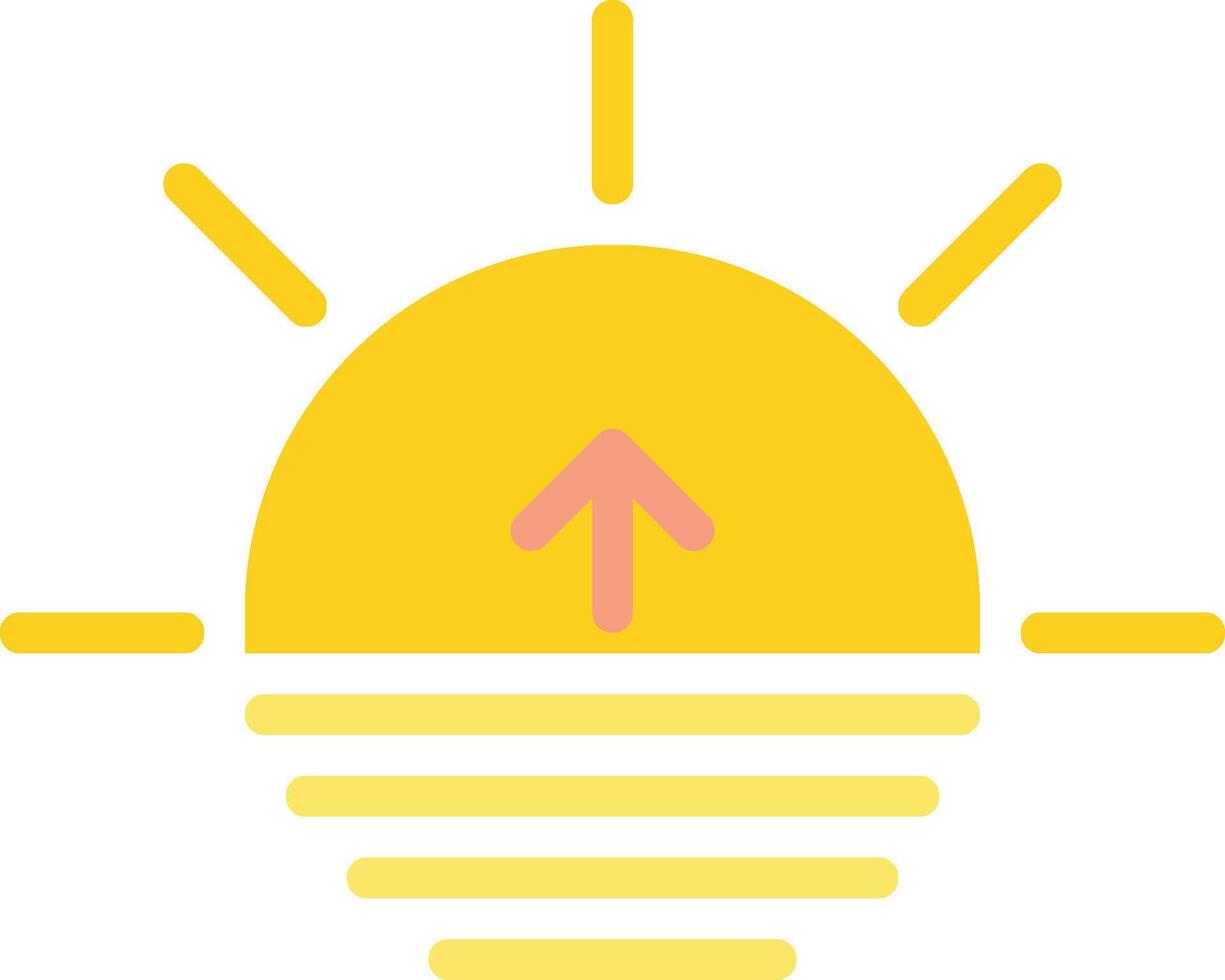 A yellow sun with an arrow pointing up vector