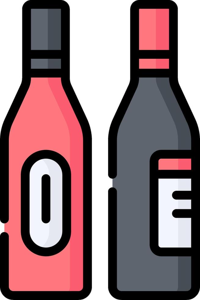 Two bottles of wine with the letter o on them vector