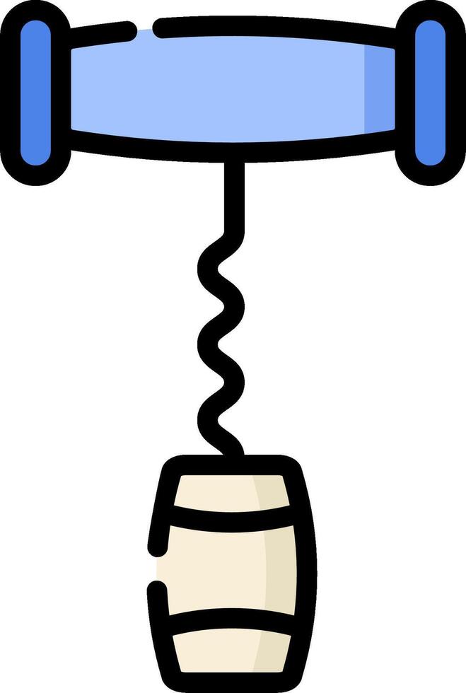 A wine corkscrew with a barrel attached vector