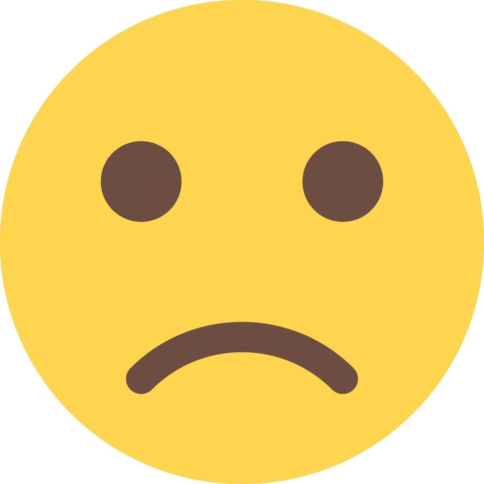 A sad face emoticion with a yellow background vector