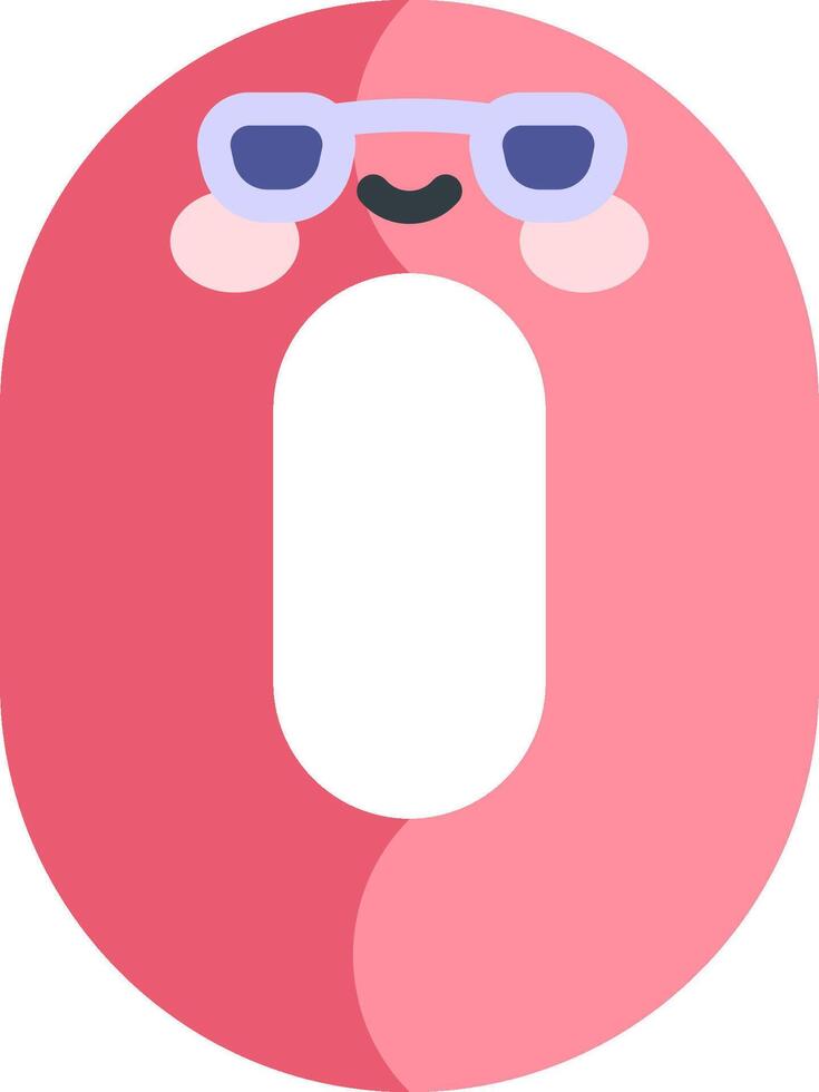 A pink donut with sunglasses and a smile vector