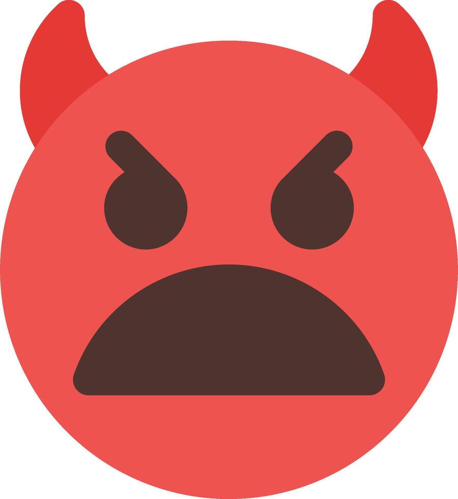 A red devil emoticon with an angry face vector