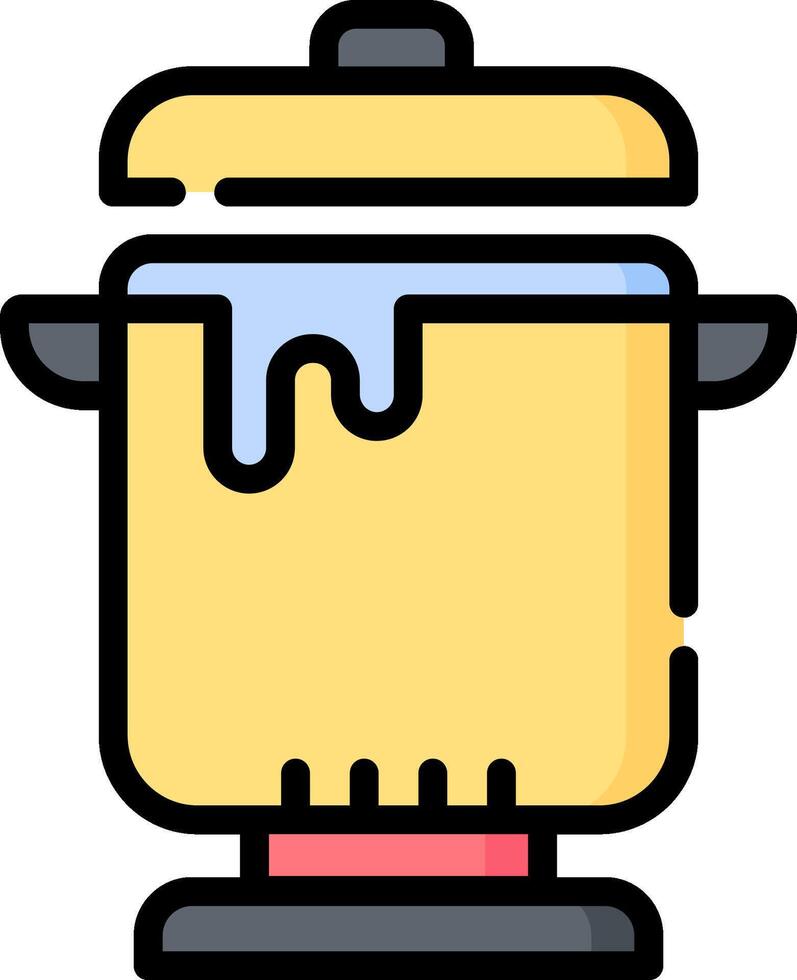 A yellow pot with a lid on it vector
