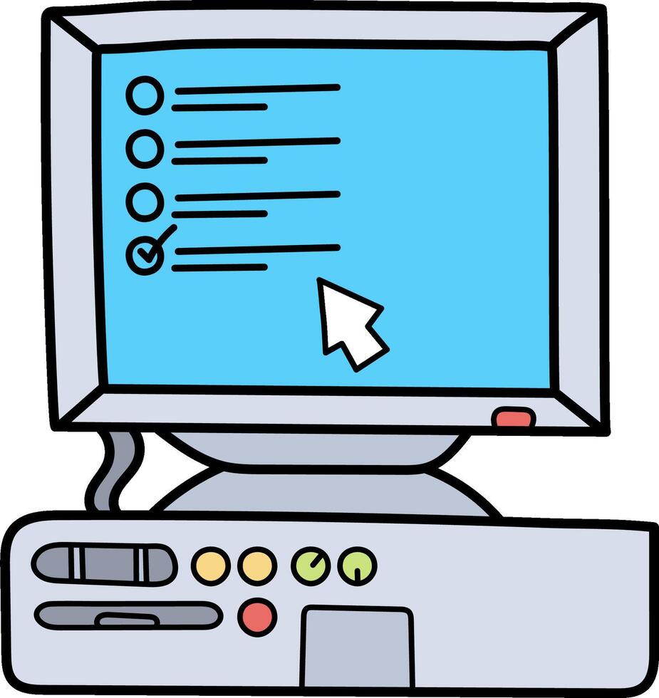 Computer desktop with check box icon illustration vector