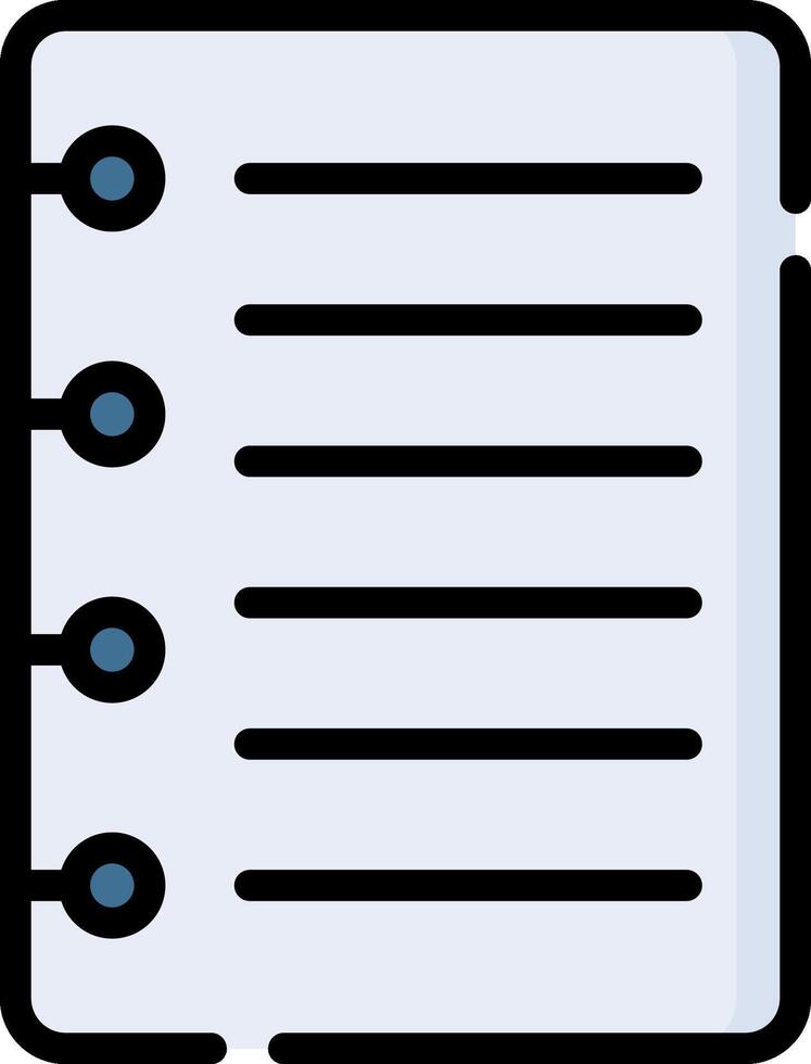 A notebook with four lines on it vector