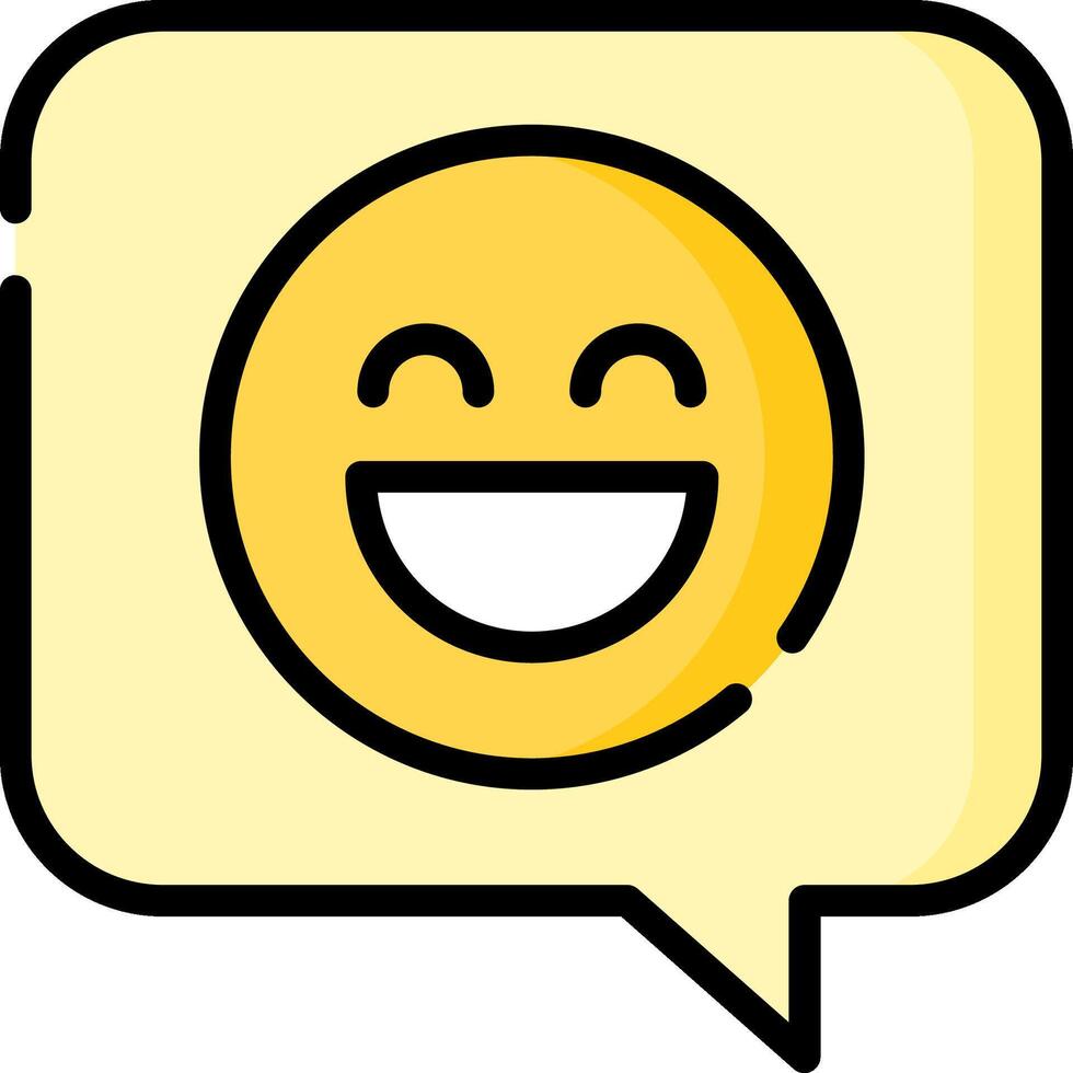 A speech bubble with a smiley face inside vector