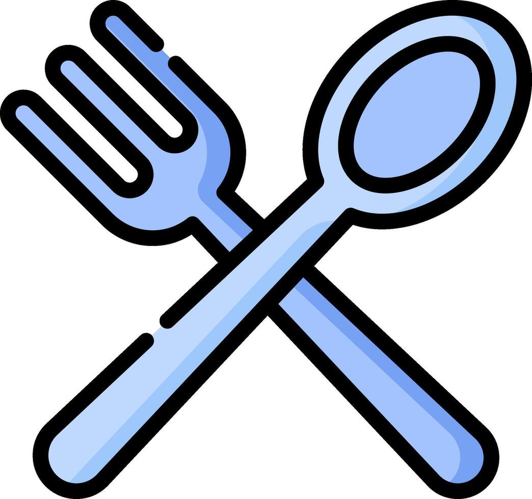 Fork and spoon clip art vector