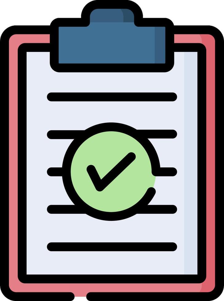 A clipboard with a tick mark on it vector