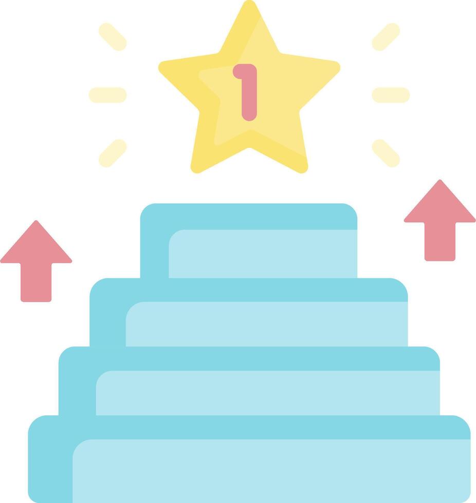 A star on top of a ladder with arrows pointing up vector