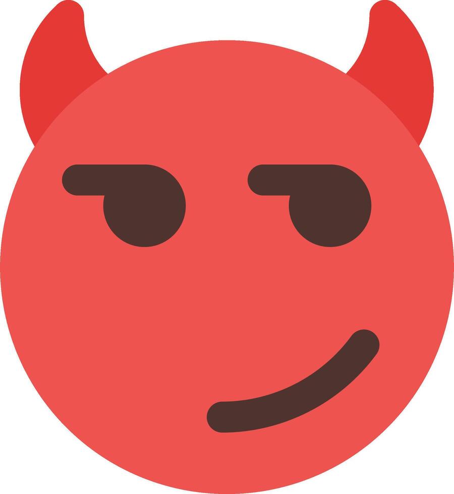 Devil emoji with horns and eyes vector