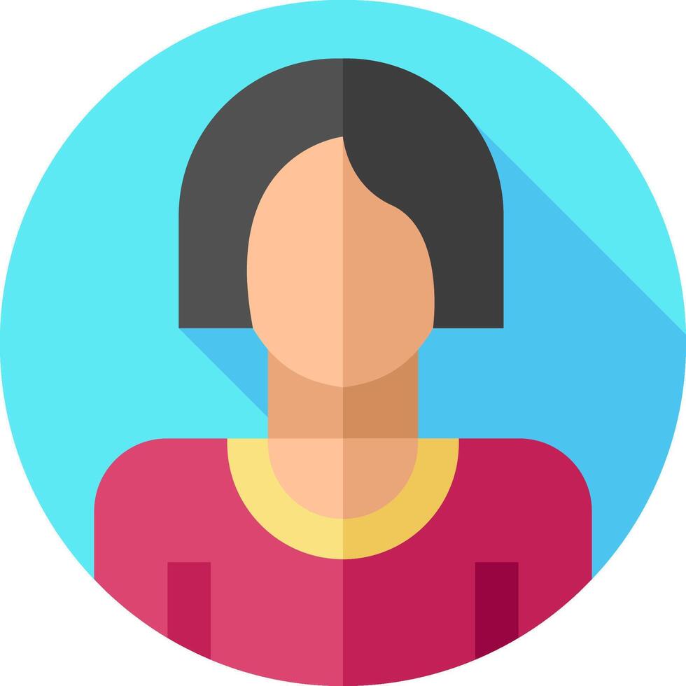 A woman with short hair in a flat design vector