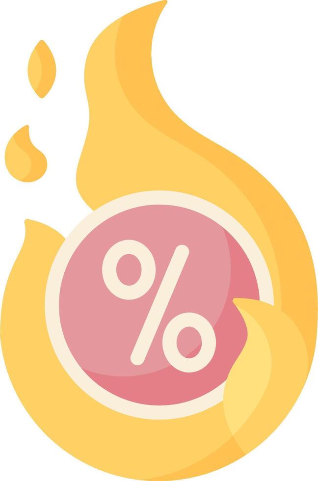A percentage symbol on a piece of meat vector