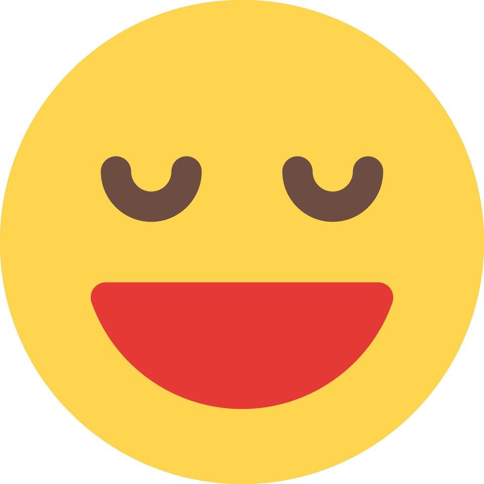 A smiley face with eyes closed and a red nose vector