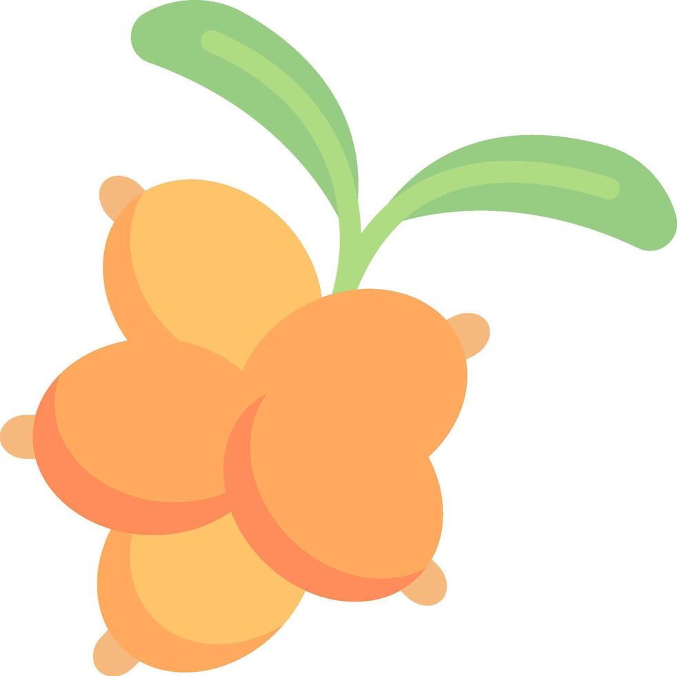 An orange fruit with leaves on it vector