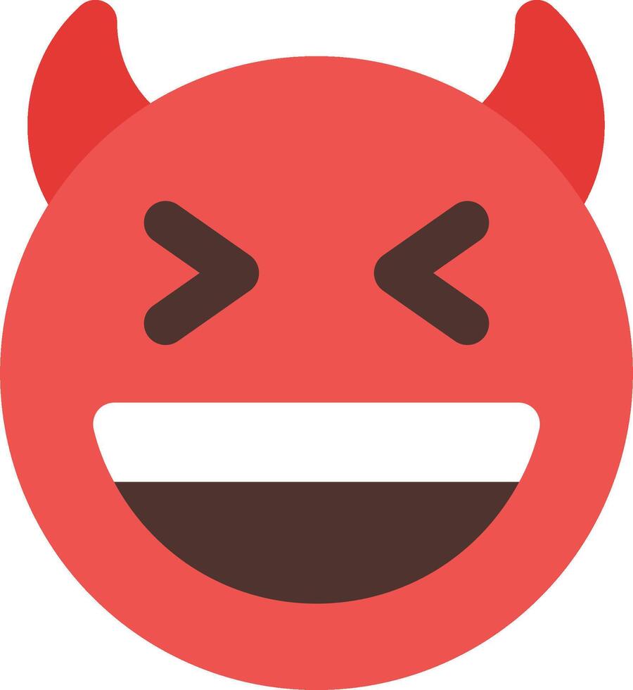 A red devil emotictor with a smile vector