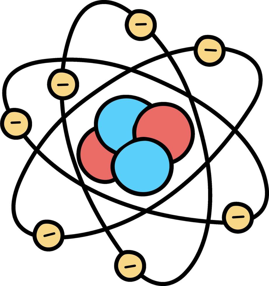 An atom with two balls and an atom symbol vector