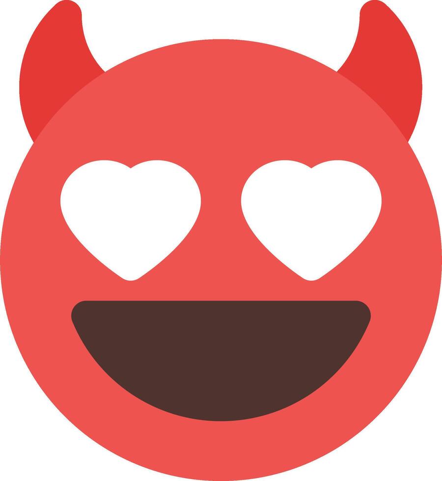 Devil emoji with heart eyes vector