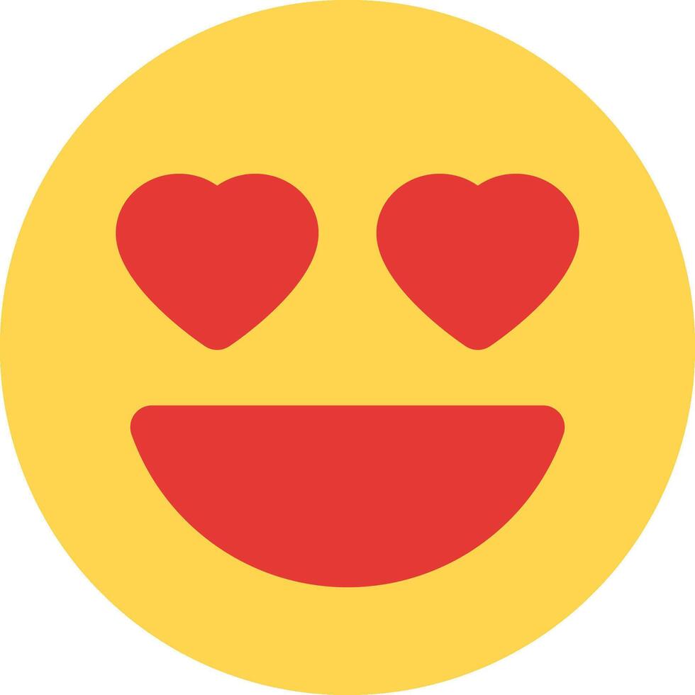 A yellow smiley face with two hearts vector