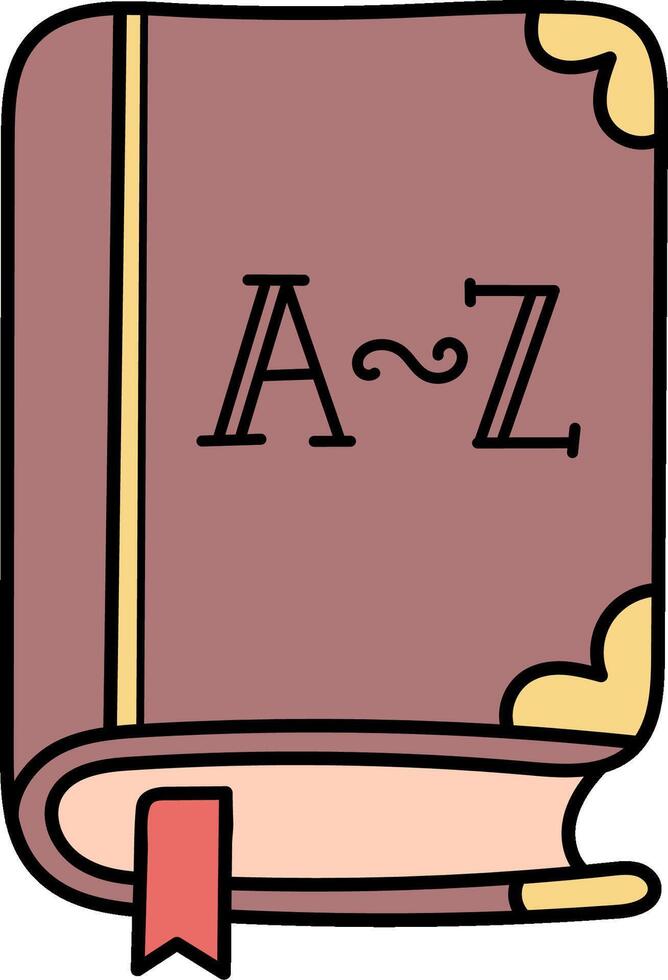 A book with the letter a and z on it vector