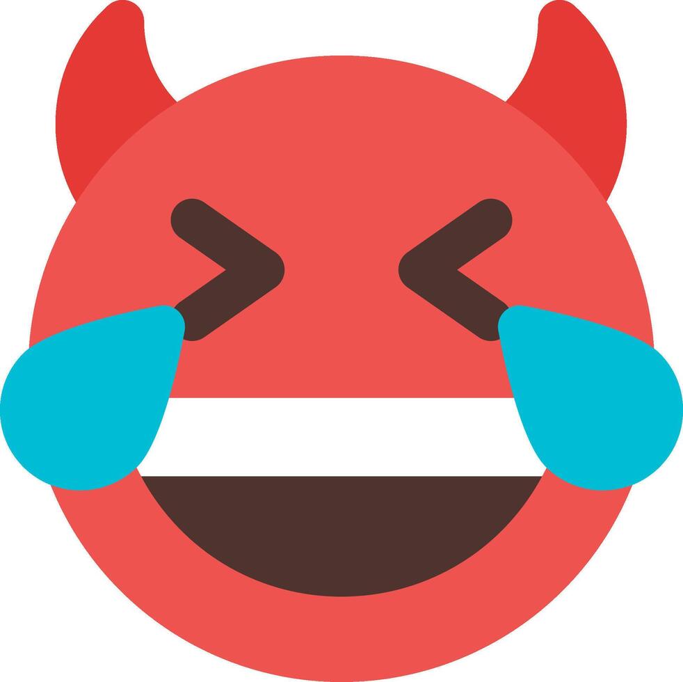 A red devil emoticion with a blue tongue vector